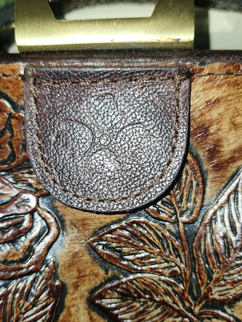 Patricia Nash Brown Embossed Floral Leather Satchel - Picture 11 of 12